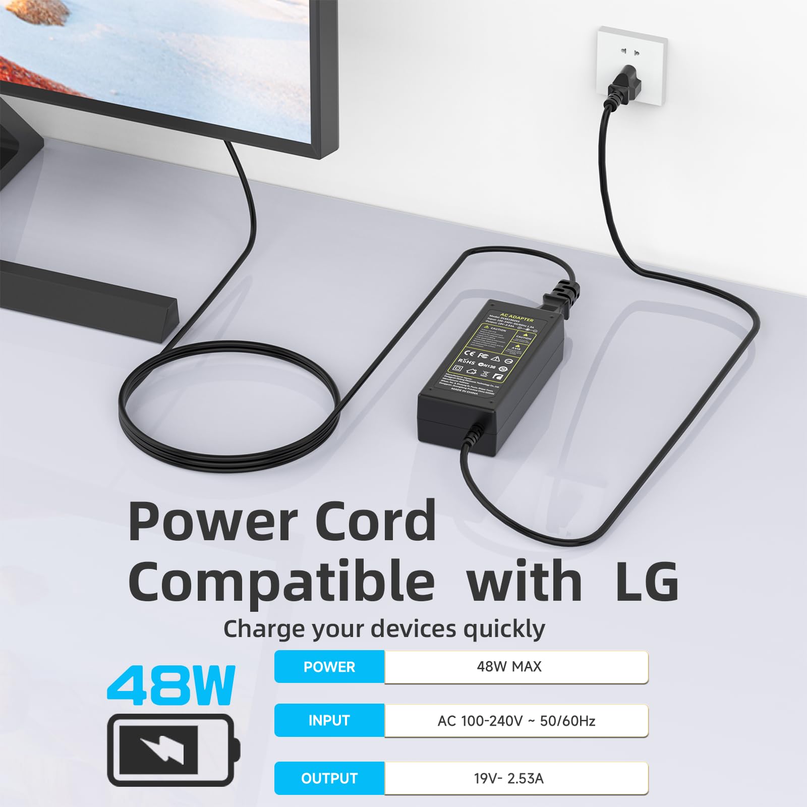 ）））TVアダプター（（（ Amazon.com: Genuine Parts 19V 1.3A 24.7W AC/DC Adapter